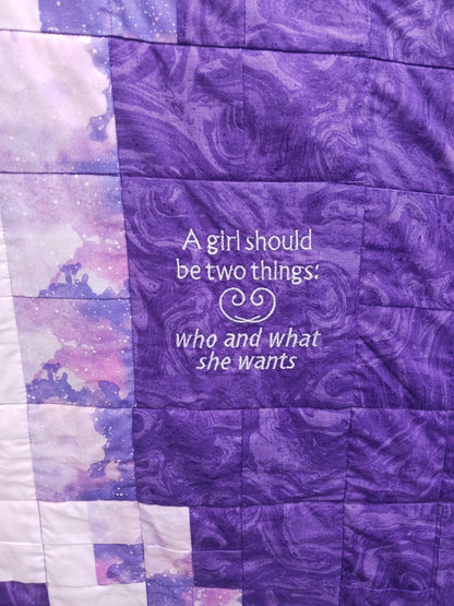 Large embroidered quilt